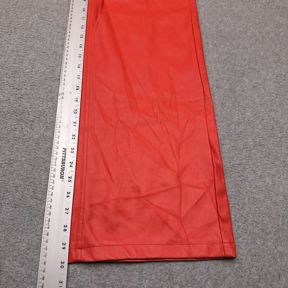Urban Outfitters PU Faux Leather Wide Leg Pants Women's 26‎ Red High Rise